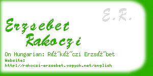 erzsebet rakoczi business card